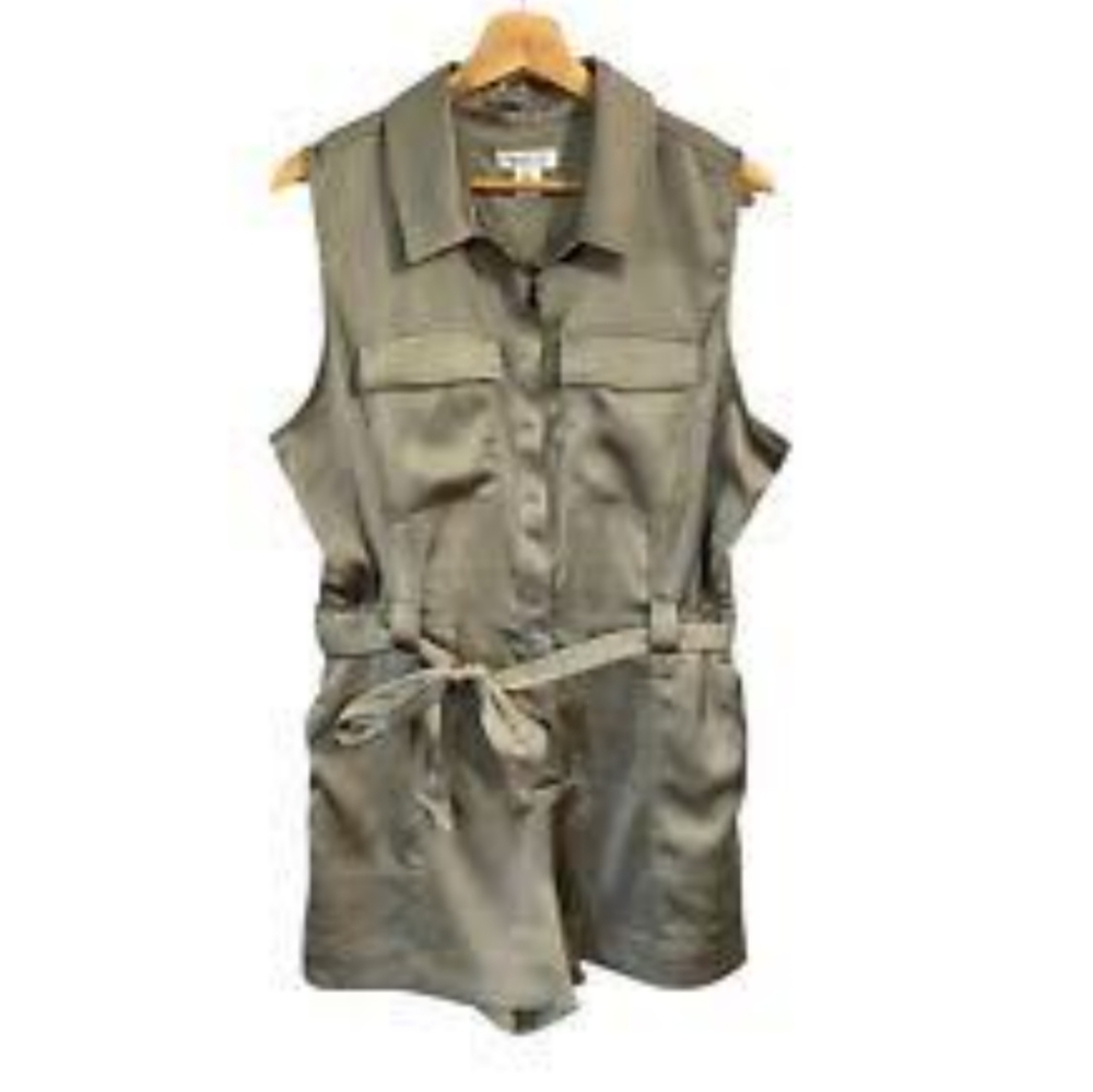 RACHEL ZOE - Silver/Grey Metallic Romper - NWT